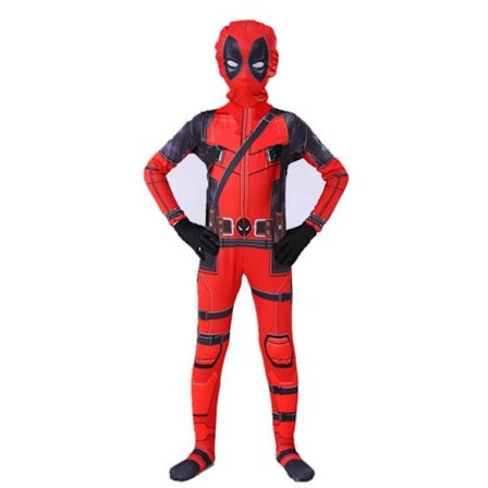 Kids Boys Deadpool Fancy Dress Party Jumpsuit Cosplay Kostym 100cm 120cm