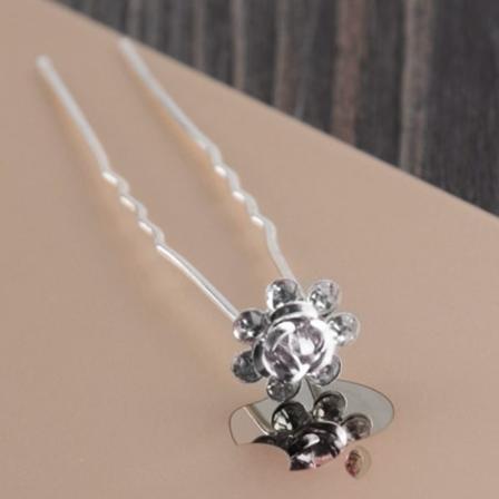 1 stk Kvinner Metall Krystall Hårnål Hårspenne Vintage U-formet