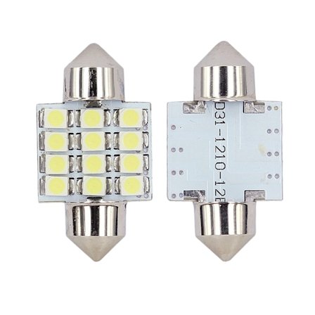 Spollampa 31MM punainen Led 2835SMD 4-pakkaus C5W SV8.5 c10w 12SMD 1210 3528 Auto LED Auton LED Kattovalo Lukuvalo Sisävalo