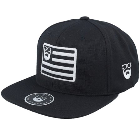 Bearded Man - Black snapback Czapka Z Daszkiem - Beard Nation Black Snapback @ Hatstore
