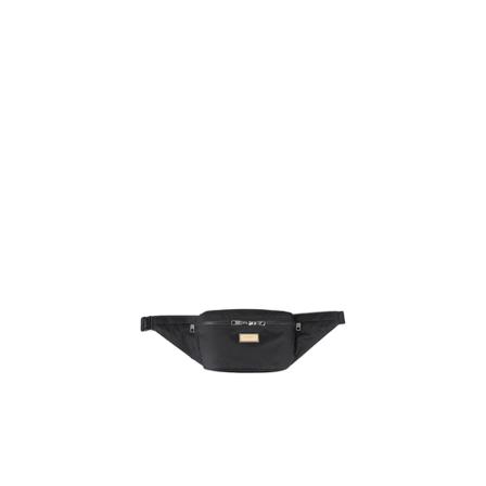 Dolce & Gabbana Bælte Taske With Logo Label Sort, Herre Bæltetasker, Størrelse: ONE Size