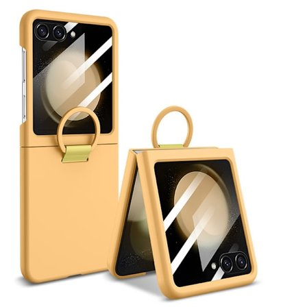 Samsung Z Flip5 telefoncover, foldbart telefoncover, gul