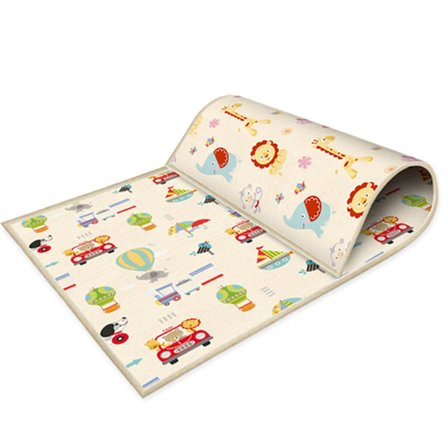 Baby Crawling Mat Vandtæt Tyk Vuggestue Tæppe Stor Rektangulær Børnetæppe med Tegneserie Mønster (FMY)