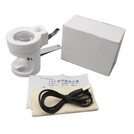 Bärbar 2 i 1 förstoringsglas & nagelklippare 8x förstoringsglas LED-förstoringsglas Födelsedagspresent för äldre seniorer