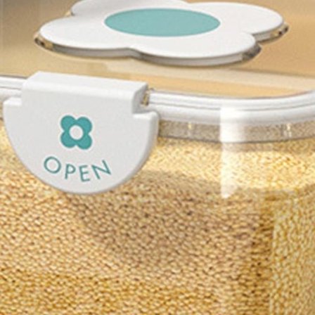 LIA Lufttät rislåda med lock för hemköket Transparent 5 kg / 11,02 lb