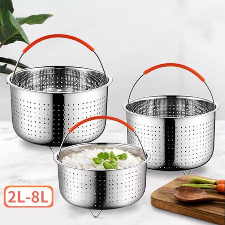 Rustfrit stål Steamer Basket Pot Tilbehør til 3/6/8 Qt Pot