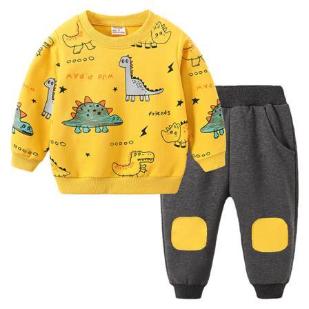Pojkar Långärmade Skjortor + Byxor Crew Neck Sweatshirt Outfit