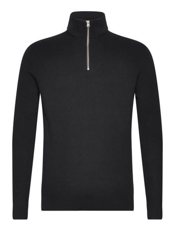Onsphil Reg 12 Struc Half Zip Knit Noos Tops Knitwear Half Zip Jumpers Black ONLY & SONS