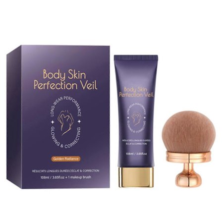 Body Coverage Perfector med borste, långvarig täckning, concealer, svettsäker, jämnar ut hudtoner, tonad kräm
