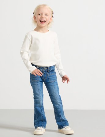 Lindex Trousers Denim Freja Pockets - Blue - 92