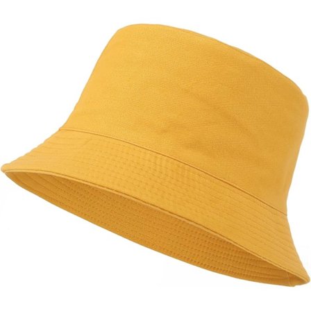 Bucket Hat Unisex Solhatt Ensfärgad Herr Dam (Gul)