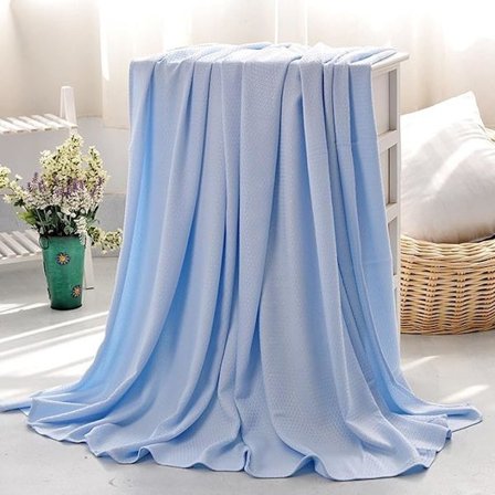 100x150cm Kjølepledd for varme personer og nattesvette, lett og pustende for alle årstider, kompatibel med Kjølepledd Blå