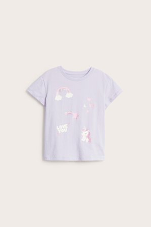 Kappahl | Bomullstopp med print Ljuslila 134/140 | Ljuslila