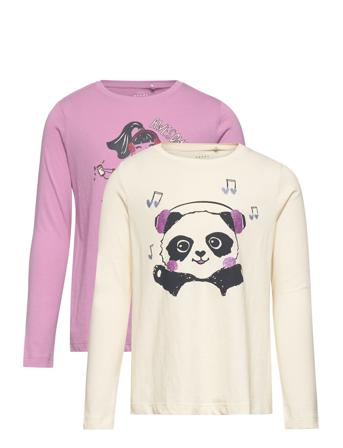 Nmfviolet 2P Ls Loose Top Nn T-shirts Long-sleeved T-shirts Vit Name It