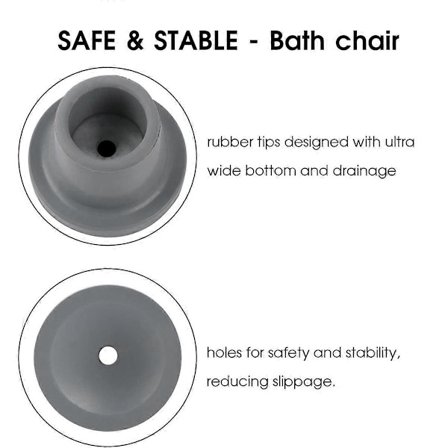 8 stk. Erstatningsføtter for dusjstol Badesete Gummiknotter Sklisikker Dusjbenk og Badekar fer Sugekoppføtter