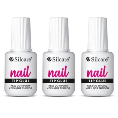 3-pack - Nagellim Med Pensel - Silcare - 7 Gram Transparent