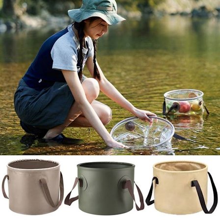 10/20L sammenfoldelig rund spand Udendørs Vandreture Bærbar