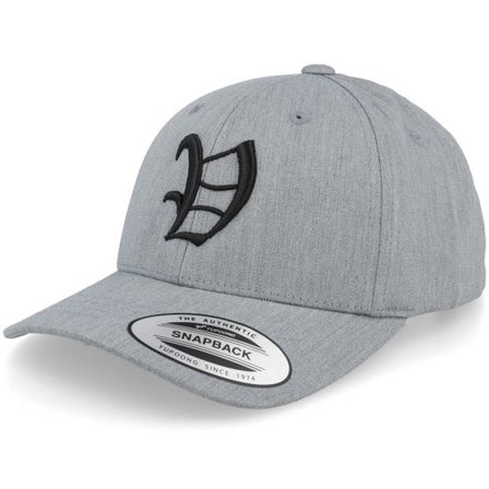 Kiddo Cap - Grå adjustable Keps - Kids V Letter 3d Heather Grey Adjustable @ Hatstore