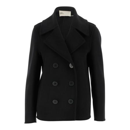 Tory Burch, Double-Breasted Coats Zwart, Dames, Maat:S