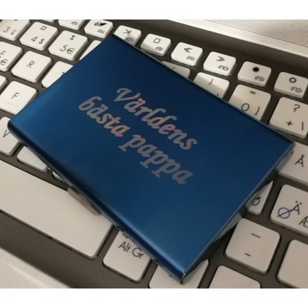 Farsdag - Världens bästa pappa - korthållare m gravyr - fars dag