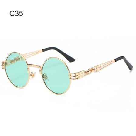 Runda Steampunk Solglasögon Metallram Solglasögon C35 C35