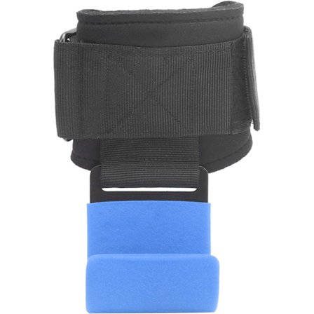 Par håndledsremme med kroge (blå), justerbare vægtløftningsremme, vægtløftningsremme med kroge, velegnede til træning i fitnesscenter