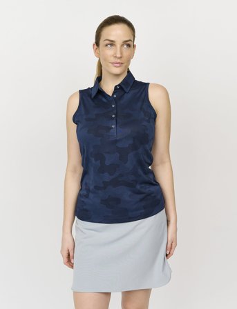 BACKTEE Ladies Camou Top - Navy - XL
