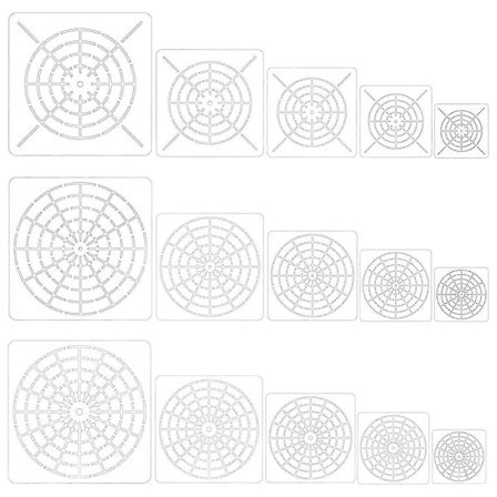15 kpl Mandala-pistemaalaustyökalusapluunasetti, uudelleenkäytettävä Mandala-sapluunamalli kivelle, puulle C