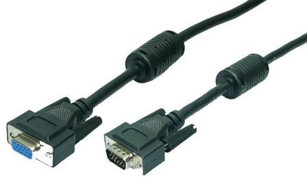 LogiLink VGA Cable ST/BU black 2x Ferrit Core 3M