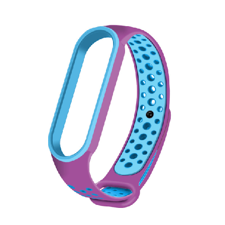 Tvåfärgat silikonarmband för Xiaomi Mi Band 5/6 Lila Blå