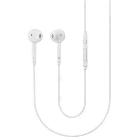 Sladdanslutna in-ear-hörlurar, vita, volymkontroll, headset