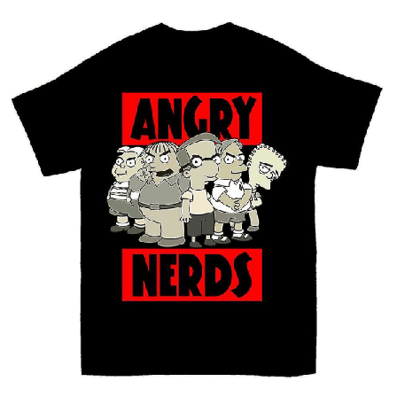 Rolig The Simpsons Angry Nerds Röd T-shirt XXXL