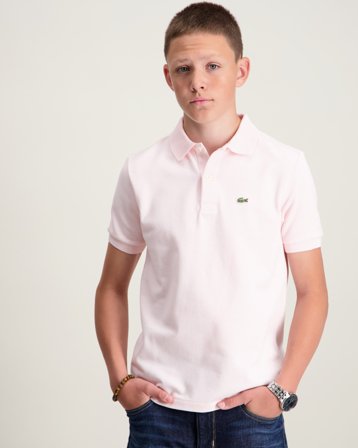 Lacoste CHEMISE COL BORD-COTES MA Roze Polo-/rugbyshirts Jongens - Kids Brand Store