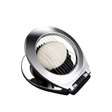 Egg-skjærer i rustfritt stål for egg med 2-i-1 slitesterke metallskjær