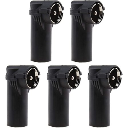 5 stk. Din han til ISO hun bilradio FM/AM højrevinklet stik antenneadapter med universel plastikmuffe