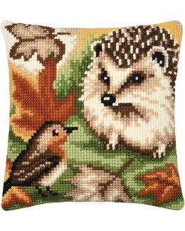 Broderipakke Pute Pinnsvin og rødstrupe - Vervaco