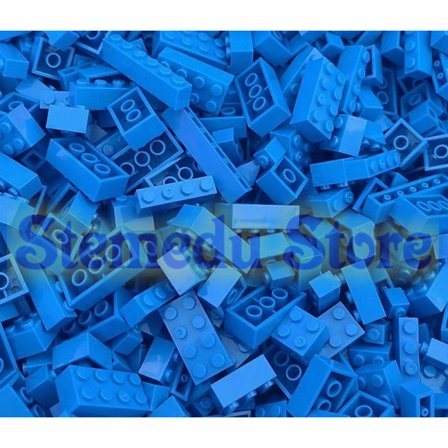 125 g byggeklodser i bulk - farvesorterede klodser og plader, kompatible med lego