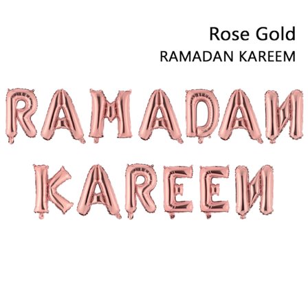 16 tommers Eid Mubarak RAMADAN MUBARAK ROSE GOLD RAMADAN KAREEM