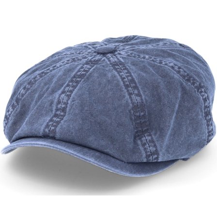 Stetson - Blauw flatcap Cap - Hatteras Delave Organic Cotton Navy Flat Cap @ Hatstore
