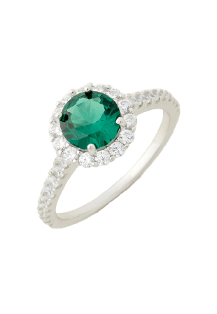 Sigrid Ring silver Emerald Green Ringar Dam Grön 16