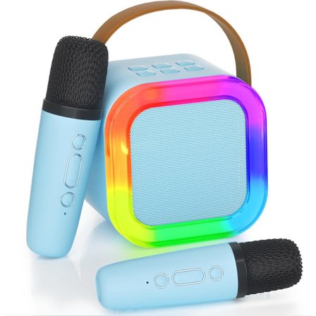 Karaokegaver til jenter i alderen 4, 5, 6, 7, 8, 9, 10, 12+ år, bursdagsfest, 4-12 år gamle juleleker (blå)