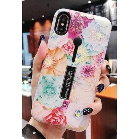 Fashion cover med fingerholder - iPhone 12/12 Pro, Blomstermønstret