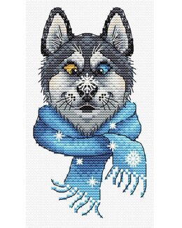 Kreuzstichset Funny Husky