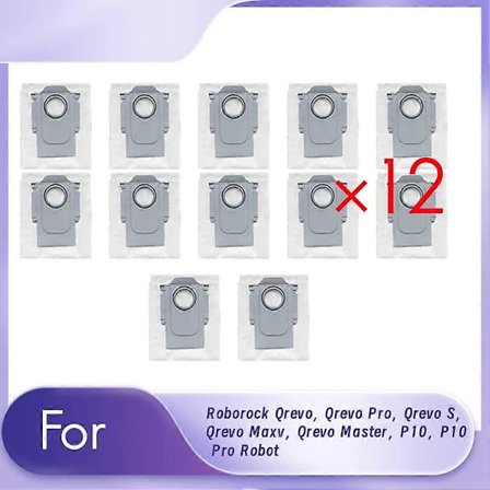 12 stk. støvsugerposer til Qrevo, Qrevo Pro, Qrevo S, Qrevo MaxV, Qrevo Master, P10, P10 Pro robotstøvsuger - FQ-