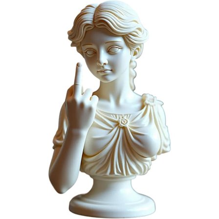 Venus asenteella -veistos – Keskisormi hartsipatsashahmo, rohkeat ja tyylikkäät kreikkalaistyyliset taidekoristeet työpöydälle, hyllylle tai kodin 