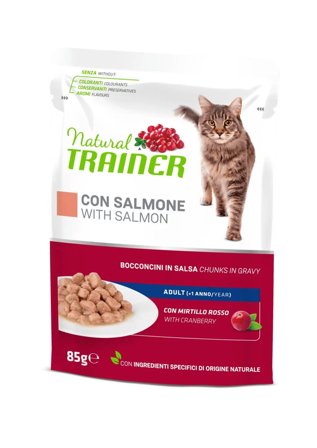 Natural Trainer Cibo Umido Salmone Per Gatti Adulti Busta 85g