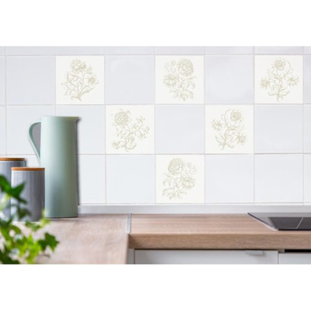 Vintage blomster kakeldekor 12-pack