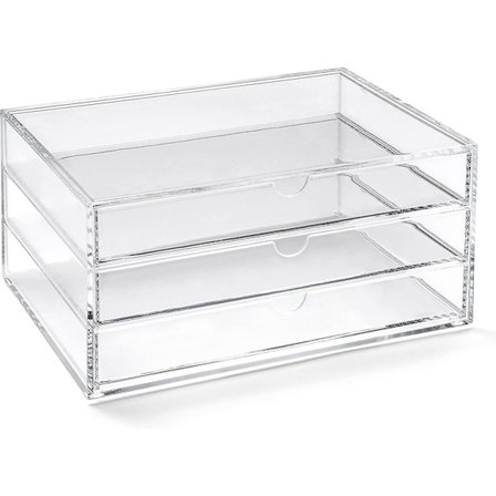 Stor Klar Akryl Skuffe med Tre Skuffer