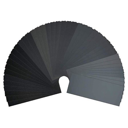 Våd/tør sandpapir sortiment - 90 ark, 400 til 3000 korn, 22,9 x 9,1 cm - Ideel til metal, træ og bilpolering