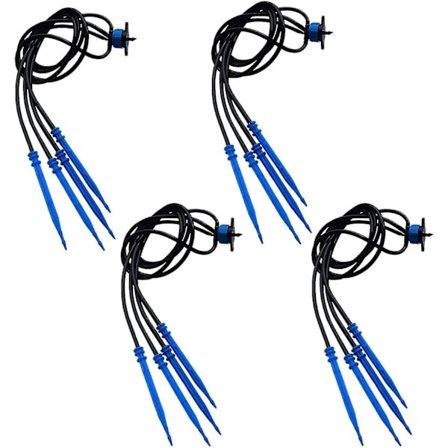 Puutarhan tippukastelu, 16 kpl kaarevia nuolitiputtimia + 16 kpl 3/5 mm putkia + 4 kpl säätimiä Puutarhakasvien kastelujärjestelmä vihanneksille, 